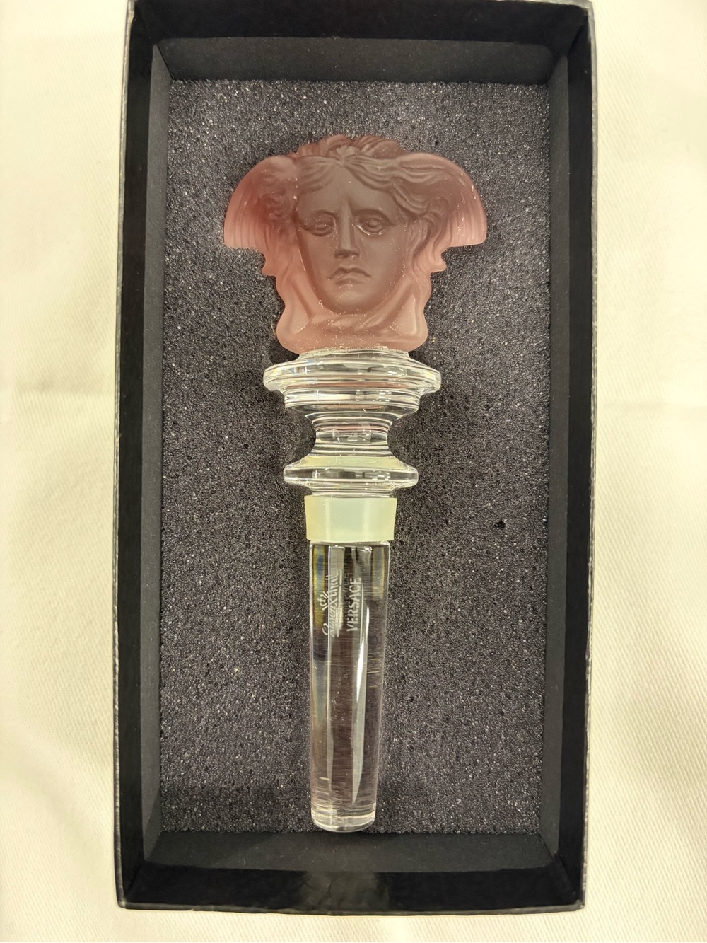Versace  purple Medusa Glass Bottle Stopper